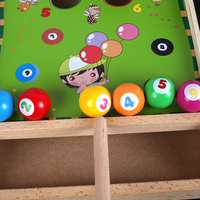 En gros mini en bois de billard table de billard jeu 1 bâton + 6 boules plaisir sport Portable table en bois jouet cadeau d'anniversaire pour enfants
