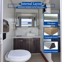 Promotion : Remorque WC Mobile 2 Cabines, Mono-essieu, avec Lavabo et Miroir, pour Événements Extérieurs et Chantiers
