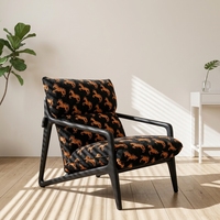 Fauteuil individuel en tissu personnalisé OEM/ODM, cadre en bois de frêne massif, style Mid-Century Modern, pour salon et maison - Vente chaude
