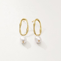 Nagosa mode femmes bijoux 18k or vermeil 925 argent sterling coquille perle boucles d'oreilles
