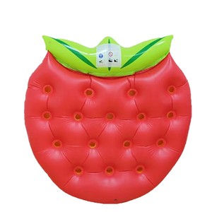 TANYOZHE Bouée gonflable fraise 193x119cm avec porte-gobelet, transat de piscine, radeau flottant pour adulte - Product Image 4