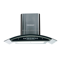 Hotte aspirante intelligente de 90 cm en acier inoxydable pour îlot de cuisine d'hôtel, à ventilation automatique et nettoyage automatique, classe énergétique A
