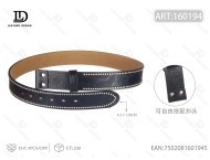 Cintura Western Cowboy con Rivetti a Testa di Cavallo 4.2cm 120cm Nera in Vera Pelle Casual con Fibbia ad Ardiglione Modello 4 # - Product Image 1