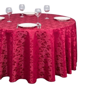 Poliestere panno di Tabella del Jacquard 120 pollici Rotonda Home Hotel Ristorante Da Pranzo Damasco Tovaglia Bordeaux - Product Image 1