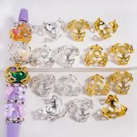 Cages à perles en alliage en forme de papillon avec strass AB pour la fabrication de bijoux DIY (convient aux perles rondes de 16 mm)