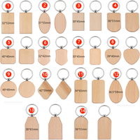 Porte-clés en bois vierge non fini 2024 pour gravure laser, porte-clés personnalisé en bois, anneau porte-clés en bois vierge, support de clés en bois pour gravure