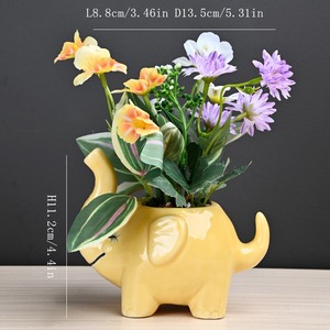 Vaso de Cerâmica com Design de Elefante MSH, Bonito Vaso para Plantas Internas para Decoração de Jardim de Infância - Product Image 5