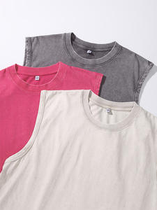 Camiseta sin Mangas para Hombre, Estilo <span class=keywords><strong>Vintage</strong></span>, Lavada al Ácido, Holgada, Informal, de Calle, con Logotipo Personalizado, 230G, 100% Algodón - Product Image 3