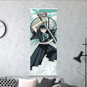 15 styles de bannières murales personnalisables avec des images de démons Kimetsu Kamado <span class=keywords><strong>Nezuko</strong></span> Kanroji, bannières murales suspendues, affiches, défilements muraux d'anime - Product Image 3
