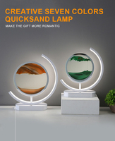 Lampe de table LED moderne à piles avec sablier dynamique en verre, veilleuse pour décoration de chevet