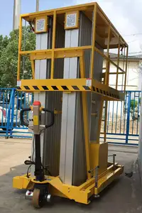9m Portable Vertical Hydraulic Single Mast Electric Manned Aluminum Alloy Lifting Platform