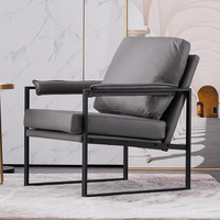 Chaise longue industrielle en cuir moderne de bras pour le salon de Cofe d'hôtel