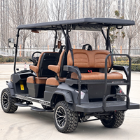 Voiture de golf électrique de fabrication professionnelle, modèle DC-H-F4+2, pour la chasse, rehaussée, 6 places, type buggy, vente en gros