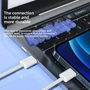 Cavo USB <span class=keywords><strong>Type</strong></span>-<span class=keywords><strong>C</strong></span> a <span class=keywords><strong>Type</strong></span>-<span class=keywords><strong>C</strong></span> da 120W a ricarica rapida PD e trasferimento dati, con schermatura a treccia, per iPhone 15 16 17 Pro Max (iOS) - Vendita Calda - Product Image 3