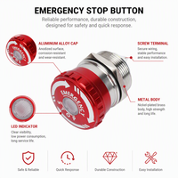 Bouton d'arrêt d'urgence en acier inoxydable 22 mm, étanche IP65, 6 broches, à verrouillage, pour le contrôle des équipements industriels
