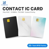 Kartu IC Kontak 4442 Chip CR80 PVC ABS Emas Kartu Pintar Kontak Cetak Kustom untuk Kartu Meteran Taksi Kartu Prabayar Utilitas