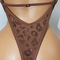 S704 Nouveau Body Motif Léopard Cristal Sexy Effeuilleuse Exotique Tenue de Danse Strass Maillot de Bain Une Pièce Tenue de Spectacle de Danse