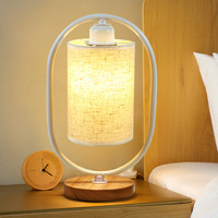 Lampe de table créative de style chinois moderne et simple, design nordique, base en bois, pour salon, bureau ou chevet