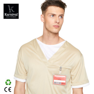 Costume de Cosplay de Prisonnier pour Homme Adulte, Thème Halloween, Vente en Gros ODM, Ensemble Haut, Pantalon et Badge en Polyester - Product Image 5