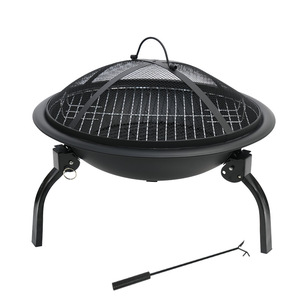 Portable Outdoor Fire Pit Heater 52cm Foldable Wood Burning Multifunctional <b>Grill</b> With <b>Mesh</b> Cover <b>For</b> Backyard Camping - Product Image 2