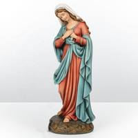Statue religieuse catholique de la Vierge Marie en résine, artisanat fait main, décoration d'intérieur, objet de collection.
