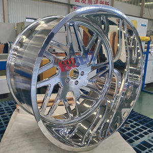 Roues forgées 24x14 à plat profond en alliage d'aluminium hautement poli 4 pièces New American Force Wheels - Product Image 4