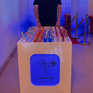 <span class=keywords><strong>Chariot</strong></span> à cocktails LED NIKA, <span class=keywords><strong>chariot</strong></span> à bonbons, <span class=keywords><strong>chariot</strong></span> de <span class=keywords><strong>bar</strong></span> portable pour mariage, fête d'anniversaire, <span class=keywords><strong>chariot</strong></span> à shots - Product Image 5