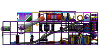 Structures d'escalade pour enfants, jeux de terrain de jeu intérieur, labyrinthe multi-niveaux, équipement de terrain de jeu intérieur avec toboggans