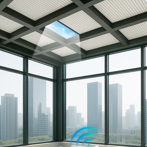 Gác mái Skylight tổ ong Rèm cơ giới từ xa hoặc đòn bẩy điều khiển tùy chỉnh kích thước di động Shades cách nhiệt - Product Image 4