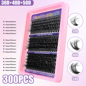 <span class=keywords><strong>15</strong></span> Hàng 300 Cụm 30D 40D 50D 9-16Mm C/D DIY Handmade Phân Đoạn Lông Mi 275Pcs 60P/80P/100P Cụm Lông Mi - Product Image 2