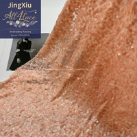 Kain Payet Hitam Emas Hijau Peach Putih Persegi Paillette Sequin Mesh Lace 100% Poliester untuk Hiasan Gaun dan Jahitan