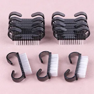 Black Nail Cleaning Brush Small Plastic Handle Brushes <b>Powder</b> <b>Dust</b> Soft Remover Nail Beauty Multi-functional Tools - Product Image 1