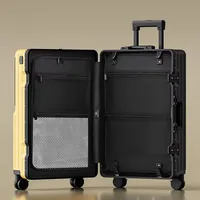 Valise Bunnyfly avec poche avant, roulettes silencieuses, serrure TSA, port de charge, valises de voyage 20/24/26 pouces