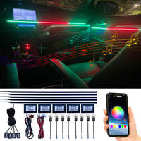 Bande Lumineuse Ambiante Acrylique Cachée pour Intérieur de Voiture, Lumière Magique 64 Couleurs RGB, LED Universelle 18 en 1, Lampe Décorative d'Ambiance