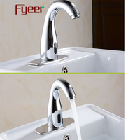 Robinet de lavabo automatique Fyeer en laiton massif chromé