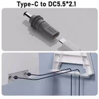 Adaptateur USB-C vers DC 5521, connecteur USB C mâle vers DC femelle, convertisseur d'alimentation pour Starlink Mini, compatible avec une source PD Type-C 20V 65W+