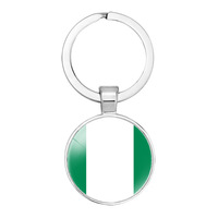 Porte-clés Drapeau du Niger en Verre de Qualité, Accessoire de Sac, Pendentif, Anneau Porte-clés, Design National des Pays, Personnalisé, Vente en Gros à Bas Prix