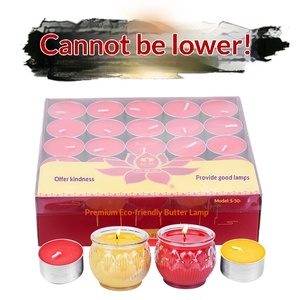 Lampe à ghee de 4 heures de combustion, 100 bougies parfumées en forme de prune, pour culte bouddhiste, lumière éternelle, fournitures religieuses - Product Image 3