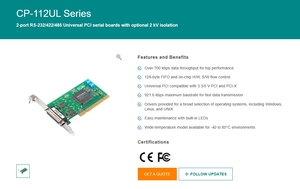 Thẻ nối tiếp có dây PCIe/upci/<span class=keywords><strong>PCI</strong></span> CP-112UL-DB25 RS-232 nữ 2 cổng 128 byte - Product Image 4