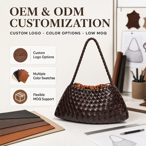 Bolso de Mano Tipo Cubo de PU Tejido para <span class=keywords><strong>Mujer</strong></span>, con Cordón, Impermeable, para Viaje - Product Image 5