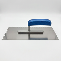 Truelle crantée en acier inoxydable pour le plâtrage, l'application d'adhésif pour carrelage et le lissage du ciment