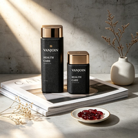 Bouteille en verre carrée de 60 ml, 90 ml, 120 ml pour soins capillaires, compléments alimentaires, capsules, boîte personnalisée avec logo coloré disponible, stockage de vitamines
