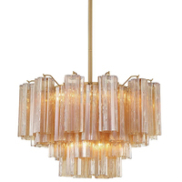 Lustre en verre rond à plusieurs niveaux de luxe pour l'intérieur, idéal pour le salon, la chambre à coucher, la salle à manger