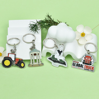Llaveros de Metal Esmaltado con Logotipo Personalizado, Figura de Tractor, Camión o Pabellón, Recuerdo Turístico Industrial, Regalo Promocional