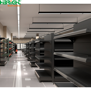 Retail Supermarket Shelves Gondola Rack <b>Metal</b> Display Shelving Double Face Store Fixture for Grocery Store - Product Image 1