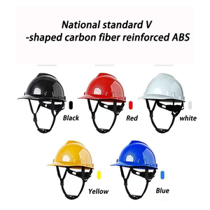 V字型/ヘルメット型炭素繊維テクスチャ建設現場ABSアンチクラッシュ安全ヘルメット - Product Image 2