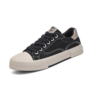Zapatillas de Lona Transpirables para Hombre, Sin Cordones, con Suela de Goma Vulcanizada, Forro de Algodón, Logotipo Serigrafiado en la Puntera, Cómodas para Caminar, Primavera/Otoño - Product Image 1