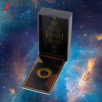Tarot personnalisé 78 feuilles impression et emballage cartes de tarot avec guide doré or/argent bordé Oracle jeu noir de haute qualité