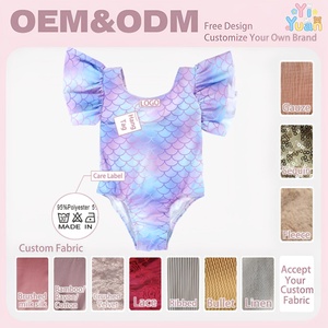 ชุดว่ายน้ำเด็กผู้หญิงแบบชิ้นเดียว แขนบาน สีม่วง ลายพิมพ์ตามสั่ง หลายขนาด หลายสไตล์ ระบายอากาศได้ดี สำหรับเด็กวัยหัดเดินและเด็กเล็ก - Product Image 2