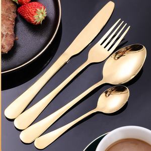 Juego de cubiertos dorados de lujo, cuchillo, tenedor, cuchara, caja de regalo, <span class=keywords><strong>2023</strong></span> - Product Image 5